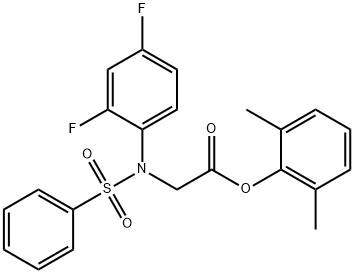 2,6-DIMETHYLPHENYL 2-[2,4-DIFLUORO(PHENYLSULFONYL)ANILINO]ACETATE Struktur