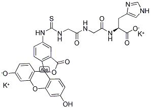 (FLUORESCEIN-5-THIOUREIDYL)GLYCYLGLYCYL-L-HISTIDINE, DIPOTASSIUM SALT Struktur