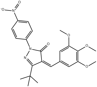 3-(TERT-BUTYL)-1-(4-NITROPHENYL)-4-((3,4,5-TRIMETHOXYPHENYL)METHYLENE)-2-PYRAZOLIN-5-ONE Struktur