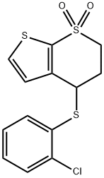 4-[(2-CHLOROPHENYL)SULFANYL]-3,4-DIHYDRO-1LAMBDA6-THIENO[2,3-B]THIOPYRAN-1,1(2H)-DIONE Struktur