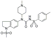 N-[2,3-DIHYDRO-1-(METHYLSULPHONYL)-(1H)-INDOL-5-YL]-N-(1-METHYLPIPERIDIN-4-YL)-N'-[(4-METHYLPHENYL)SULPHONYL]UREA Struktur