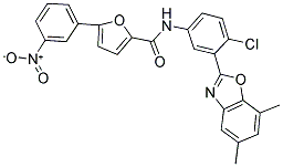 N-(4-CHLORO-3-(5,7-DIMETHYLBENZO[D]OXAZOL-2-YL)PHENYL)-5-(3-NITROPHENYL)FURAN-2-CARBOXAMIDE Struktur