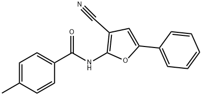 N-(3-CYANO-5-PHENYL-2-FURYL)-4-METHYLBENZENECARBOXAMIDE Struktur