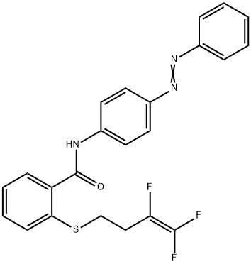 N-(4-[(Z)-2-PHENYLDIAZENYL]PHENYL)-2-[(3,4,4-TRIFLUORO-3-BUTENYL)SULFANYL]BENZENECARBOXAMIDE Struktur