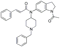 N-(1-ACETYL-2,3-DIHYDRO-(1H)-INDOL-6-YL)-N-(1-BENZYLPIPERIDIN-4-YL)-3-PHENYL-(2E)-PROPENAMIDE Struktur