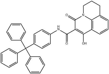 7-HYDROXY-5-OXO-N-(4-TRITYLPHENYL)-2,3-DIHYDRO-1H,5H-PYRIDO[3,2,1-IJ]QUINOLINE-6-CARBOXAMIDE Struktur