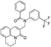 N-[(2,3-DIHYDRO-5-OXO-(1H,5H)-BENZO[IJ]QUINOLIZIN-6-YL)METHYL]-N-[3-(TRIFLUOROMETHYL)PHENYL]BENZAMIDE Struktur