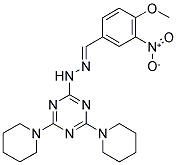 (E)-2-(2-(4-METHOXY-3-NITROBENZYLIDENE)HYDRAZINYL)-4,6-DI(PIPERIDIN-1-YL)-1,3,5-TRIAZINE Struktur