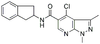 4-CHLORO-N-(2,3-DIHYDRO-1H-INDEN-2-YL)-1,3-DIMETHYL-1H-PYRAZOLO[3,4-B]PYRIDINE-5-CARBOXAMIDE Struktur