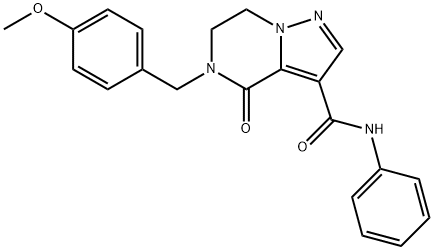 5-(4-METHOXYBENZYL)-4-OXO-N-PHENYL-4,5,6,7-TETRAHYDROPYRAZOLO[1,5-A]PYRAZINE-3-CARBOXAMIDE Struktur