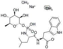 N-(ALPHA-RHAMNOPYRANOSYLOXYHYDROXYPHOSPHINYL)-L-LEU-L-TRP-NA 2H2O Struktur