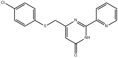 6-([(4-CHLOROPHENYL)SULFANYL]METHYL)-2-(2-PYRIDINYL)-4-PYRIMIDINOL Struktur