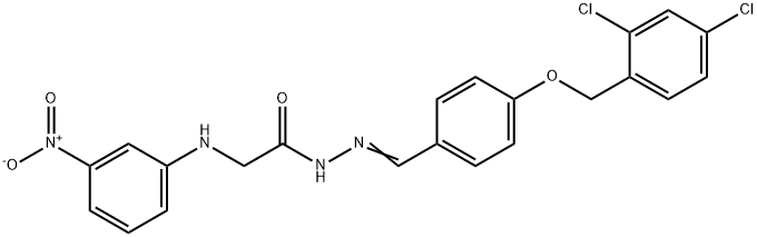 N'-((4-[(2,4-DICHLOROBENZYL)OXY]PHENYL)METHYLENE)-2-(3-NITROANILINO)ACETOHYDRAZIDE Struktur