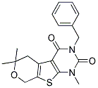 3-BENZYL-1,6,6-TRIMETHYL-1,5,6,8-TETRAHYDRO-2H-PYRANO[4',3':4,5]THIENO[2,3-D]PYRIMIDINE-2,4(3H)-DIONE Struktur