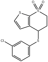 4-[(3-CHLOROPHENYL)SULFANYL]-3,4-DIHYDRO-1LAMBDA6-THIENO[2,3-B]THIOPYRAN-1,1(2H)-DIONE Struktur