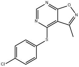 4-CHLOROPHENYL 3-METHYLISOXAZOLO[5,4-D]PYRIMIDIN-4-YL SULFIDE Struktur