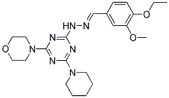 (E)-4-(4-(2-(4-ETHOXY-3-METHOXYBENZYLIDENE)HYDRAZINYL)-6-(PIPERIDIN-1-YL)-1,3,5-TRIAZIN-2-YL)MORPHOLINE Struktur