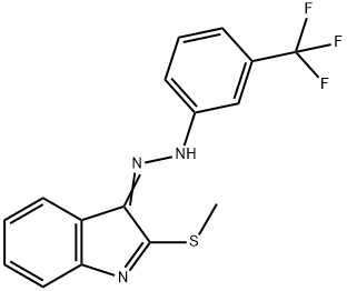 2-(METHYLSULFANYL)-3H-INDOL-3-ONE N-[3-(TRIFLUOROMETHYL)PHENYL]HYDRAZONE Struktur