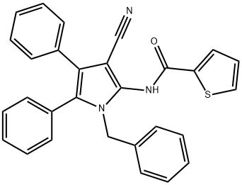 N-(1-BENZYL-3-CYANO-4,5-DIPHENYL-1H-PYRROL-2-YL)-2-THIOPHENECARBOXAMIDE Struktur