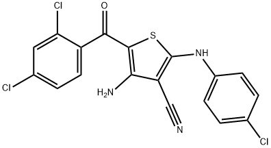 4-AMINO-2-(4-CHLOROANILINO)-5-(2,4-DICHLOROBENZOYL)-3-THIOPHENECARBONITRILE Struktur