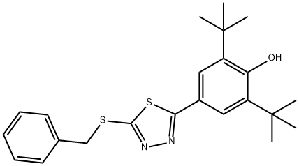 4-[5-(BENZYLSULFANYL)-1,3,4-THIADIAZOL-2-YL]-2,6-DI(TERT-BUTYL)BENZENOL Struktur