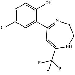 4-CHLORO-2-[7-(TRIFLUOROMETHYL)-2,3-DIHYDRO-1H-1,4-DIAZEPIN-5-YL]PHENOL Struktur