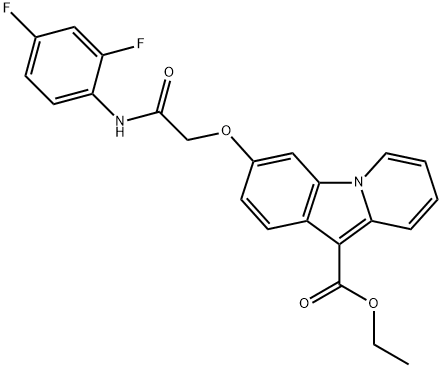 ETHYL 3-[2-(2,4-DIFLUOROANILINO)-2-OXOETHOXY]PYRIDO[1,2-A]INDOLE-10-CARBOXYLATE Struktur