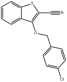 3-[(4-CHLOROBENZYL)OXY]-1-BENZOTHIOPHENE-2-CARBONITRILE Struktur