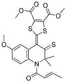 (E)-DIMETHYL 2-(1-BUT-2-ENOYL-6-METHOXY-2,2-DIMETHYL-3-THIOXO-2,3-DIHYDROQUINOLIN-4(1H)-YLIDENE)-1,3-DITHIOLE-4,5-DICARBOXYLATE Struktur