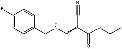 ETHYL 2-NITRILO-3-(((4-FLUOROPHENYL)METHYL)AMINO)PROP-2-ENOATE Struktur