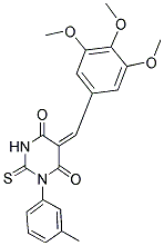 (5E)-1-(3-METHYLPHENYL)-2-THIOXO-5-(3,4,5-TRIMETHOXYBENZYLIDENE)DIHYDROPYRIMIDINE-4,6(1H,5H)-DIONE Struktur