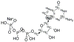 GTP-13C10,15N5 SODIUM SALT Struktur