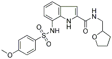 7-[((4-METHOXYPHENYL)SULPHONYL)AMINO]-N-TETRAHYDROFURFURYL-(1H)-INDOLE-2-CARBOXAMIDE Struktur