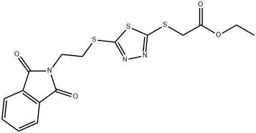 ETHYL 2-[(5-([2-(1,3-DIOXO-1,3-DIHYDRO-2H-ISOINDOL-2-YL)ETHYL]SULFANYL)-1,3,4-THIADIAZOL-2-YL)SULFANYL]ACETATE Struktur