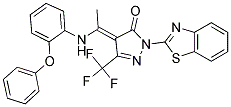 (E)-1-(BENZO[D]THIAZOL-2-YL)-4-(1-(2-PHENOXYPHENYLAMINO)ETHYLIDENE)-3-(TRIFLUOROMETHYL)-1H-PYRAZOL-5(4H)-ONE Struktur