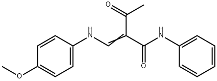 2-ACETYL-3-((4-METHOXYPHENYL)AMINO)-N-PHENYLPROP-2-ENAMIDE Struktur