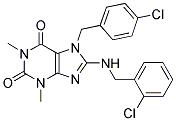 7-(4-CHLOROBENZYL)-8-[(2-CHLOROBENZYL)AMINO]-1,3-DIMETHYL-3,7-DIHYDRO-1H-PURINE-2,6-DIONE Struktur