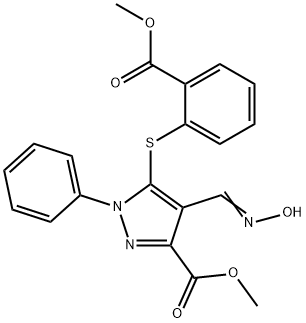 METHYL 4-[(HYDROXYIMINO)METHYL]-5-([2-(METHOXYCARBONYL)PHENYL]SULFANYL)-1-PHENYL-1H-PYRAZOLE-3-CARBOXYLATE Struktur