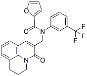 N-[(2,3-DIHYDRO-5-OXO-(1H,5H)-BENZO[IJ]QUINOLIZIN-6-YL)METHYL]-N-[3-(TRIFLUOROMETHYL)PHENYL]FURAN-2-CARBOXAMIDE Struktur