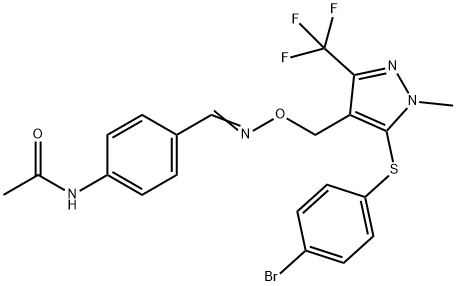 N-(4-[(([5-[(4-BROMOPHENYL)SULFANYL]-1-METHYL-3-(TRIFLUOROMETHYL)-1H-PYRAZOL-4-YL]METHOXY)IMINO)METHYL]PHENYL)ACETAMIDE Struktur