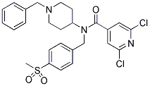 N-(1-BENZYLPIPERIDIN-4-YL)-2,6-DICHLORO-N-[4-(METHYLSULPHONYL)BENZYL]PYRIDINE-4-CARBOXAMIDE Struktur