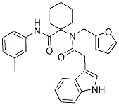 1-(N-(FURAN-2-YLMETHYL)-2-(1H-INDOL-3-YL)ACETAMIDO)-N-M-TOLYLCYCLOHEXANECARBOXAMIDE Struktur