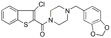 [4-(1,3-BENZODIOXOL-5-YLMETHYL)PIPERAZINO](3-CHLORO-1-BENZOTHIOPHEN-2-YL)METHANONE Struktur