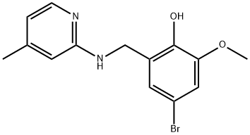 4-BROMO-2-METHOXY-6-([(4-METHYL-2-PYRIDINYL)AMINO]METHYL)BENZENOL Struktur