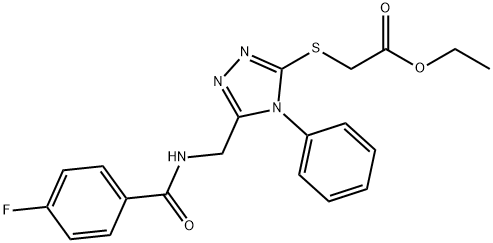 ETHYL 2-[(5-([(4-FLUOROBENZOYL)AMINO]METHYL)-4-PHENYL-4H-1,2,4-TRIAZOL-3-YL)SULFANYL]ACETATE Struktur