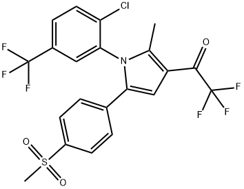 1-(1-[2-CHLORO-5-(TRIFLUOROMETHYL)PHENYL]-2-METHYL-5-[4-(METHYLSULFONYL)PHENYL]-1H-PYRROL-3-YL)-2,2,2-TRIFLUORO-1-ETHANONE Struktur