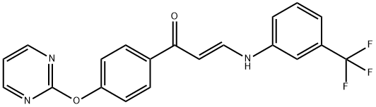 (E)-1-[4-(2-PYRIMIDINYLOXY)PHENYL]-3-[3-(TRIFLUOROMETHYL)ANILINO]-2-PROPEN-1-ONE Struktur