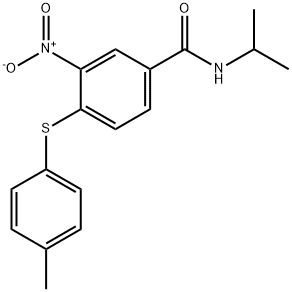 N-ISOPROPYL-4-[(4-METHYLPHENYL)SULFANYL]-3-NITROBENZENECARBOXAMIDE Struktur