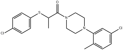 1-(4-(5-CHLORO-2-METHYLPHENYL)PIPERAZINYL)-2-(4-CHLOROPHENYLTHIO)PROPAN-1-ONE Struktur