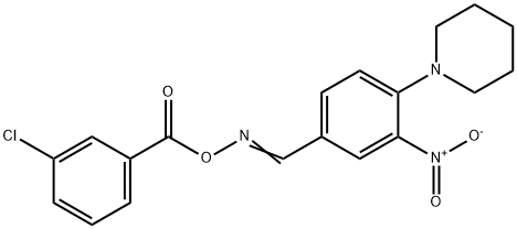 1-[4-(([(3-CHLOROBENZOYL)OXY]IMINO)METHYL)-2-NITROPHENYL]PIPERIDINE Struktur